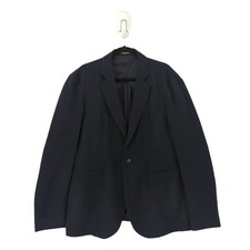 Emporio Armani Men 54 US 44 Icon Blazer Jacket Navy Blue Micro Texture NEW FLAW