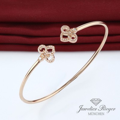 Tiffany & Co. Armreif Keys Fleur de Lis Rosegold 750 Gr Medium Diamanten 0,12 ct
