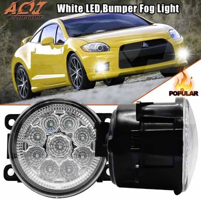 2pcs White Fog Light Lamp LED Replacement For Mitsubishi Eclipse 2006-2012