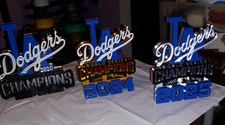 THREE SET 8-Inch LA DODGERS 3D 2020, 2024, 2025 WORLD SERIES CHAMPIONS PLAQUES 