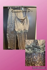 Vintage Victorias Secret Leopard Cheetah Cami Tank Pants Pajama Set Medium