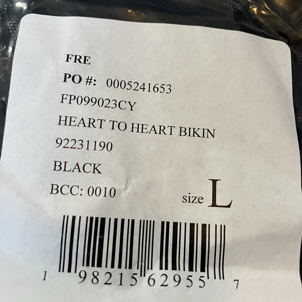 Free People Underwear Womens Size Large Black Heart to Heart Bikini Panties - Image 4 of 4