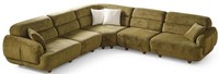 Ecksofa GrüN Farbe Moderner Stil Modular Weiche Armlehnen Holzrahmen