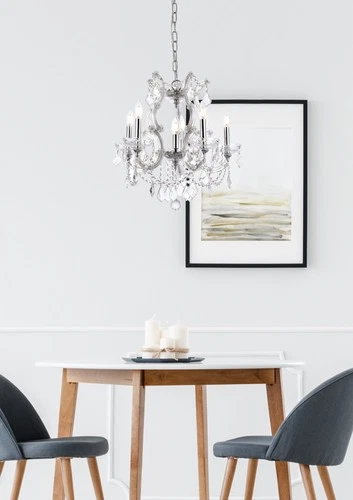 Elegant Lighting 2800D20/RC Maria Theresa 6 Light 20"W Crystal - Gold - Picture 12 of 12