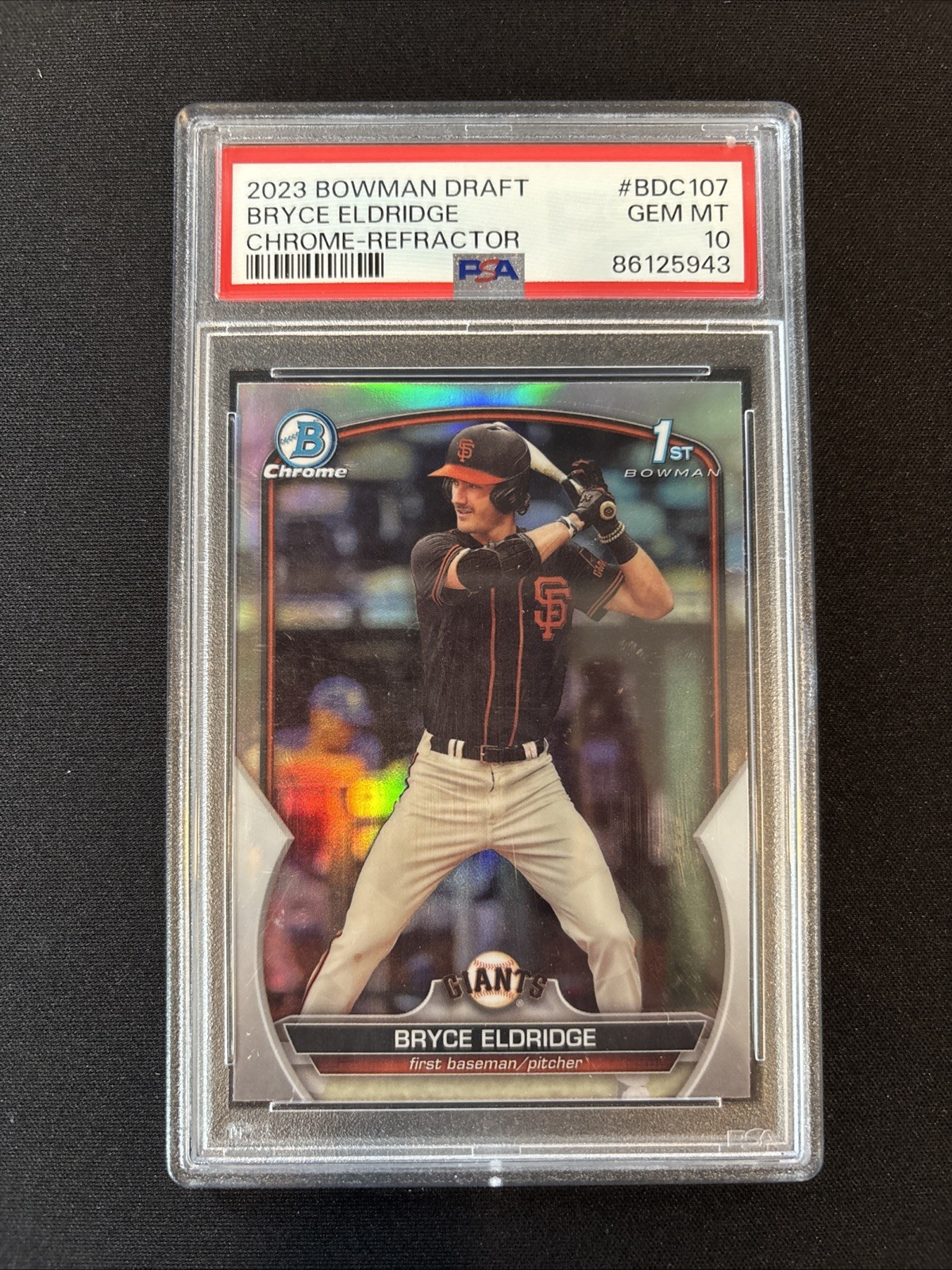 PSA 10! 2023 Bowman Draft - Chrome Bryce Eldridge #BDC-107 Refractor (RC)