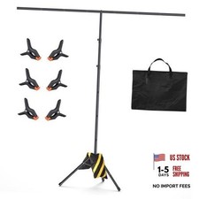T-Shape Backdrop Stand 8x7.2FT, Height and Width Adjustable Background 8x7.2ft