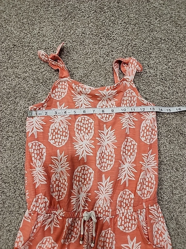 Mameluco corto sin mangas grande de coral y piña blanca Cato & Jack para niñas Foto 3 de 4