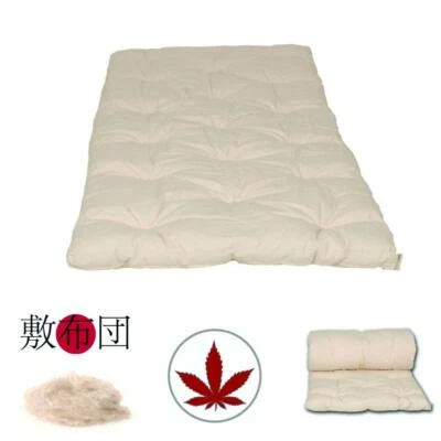 Original Japon futon 140x200 naturel en 100% chanvre roulant - Photo 1/3