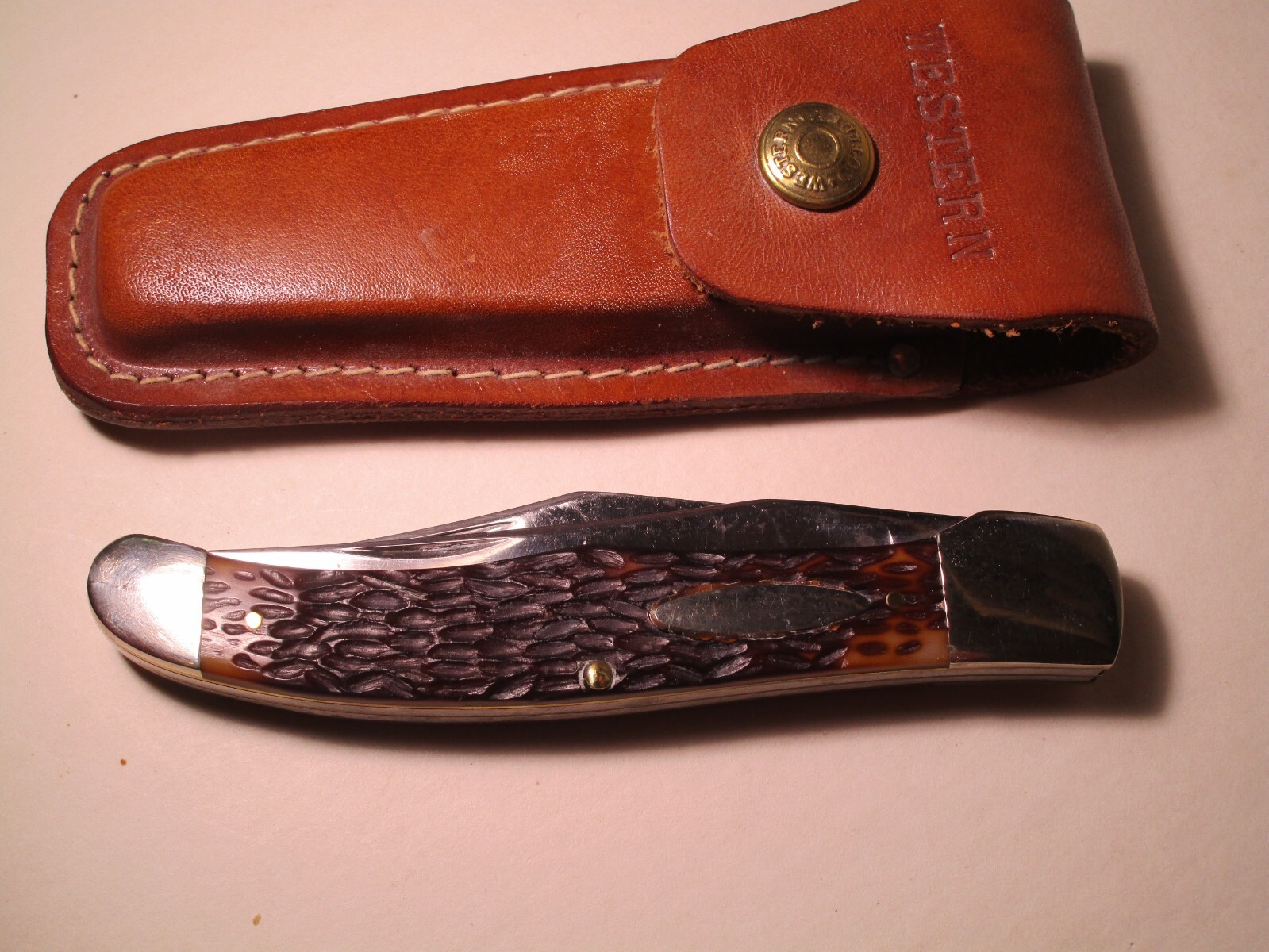 WESTERN 062 DOUBLE FOLDING KNIFE & SHEATH eBay