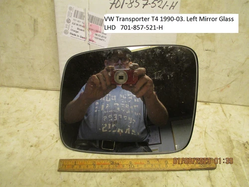 VW Transporter T4 1990-03. Left Mirror Glass  LHD   701-857-521-H