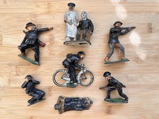 Vintage Grey Iron Barclay / Manoil WWI Cast Iron Soldiers Set Of 7