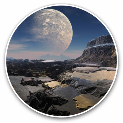 Sottobicchiere Alien Planet - Design Spazio E Canyon Lunare, Con Retro In Sughero, 9.5x9.5 Cm, Idea Regalo #14184 - 5