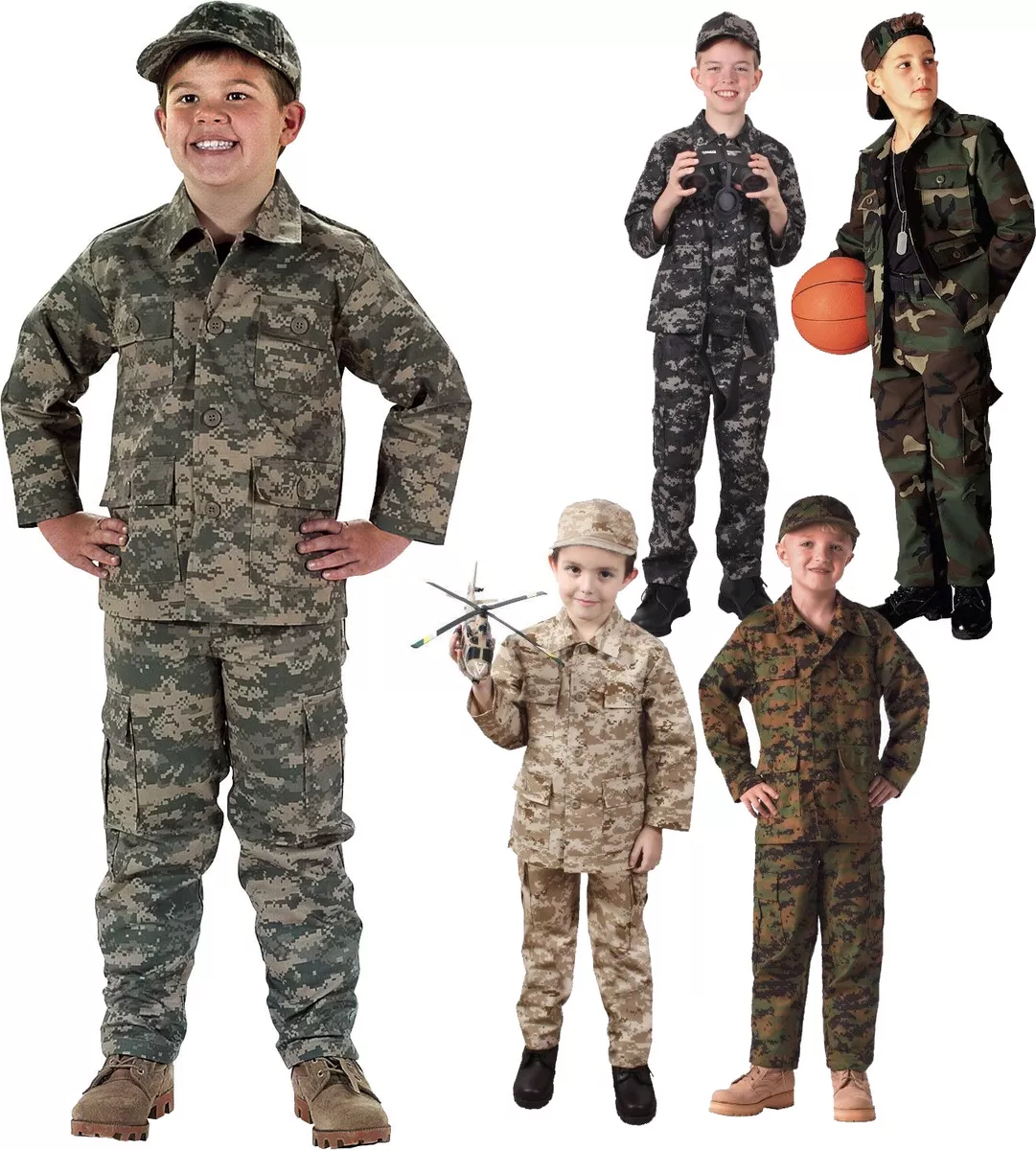 Rothco Kids Camouflage BDU Shirt Childrens Army Fatigues Coat Uniform Top