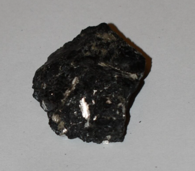 Black Spinel Crystal with Silver Specimen 1800's Ore Knob Copper