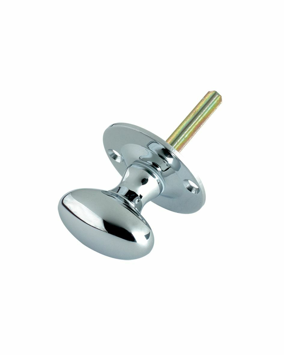 Polished Chrome Modern Oval Thumb Turn Rack Bolt Door Lock Splined