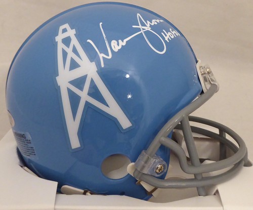 WARREN MOON AUTOGRAPHED OILERS BLUE 