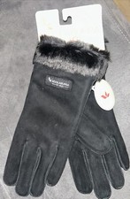 NWT KOOLABURRA BY UGG SUEDE GLOVES SIZE S Faux Fur Lining Chestnut Black