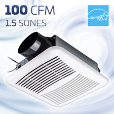 ACiQ SlimLine 100 CFM Bathroom Ventilation Wall/Ceiling Exhaust Fan, 1.5 Sones