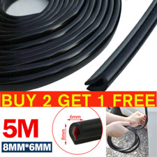 5M Car Door Boot Edge Protector Strip Trim U Shape Guard Seal Rubber Black
