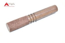 Tibetan Wood Singing Bowl Mallet Striker Leather brown suede Wrapped From Nepal