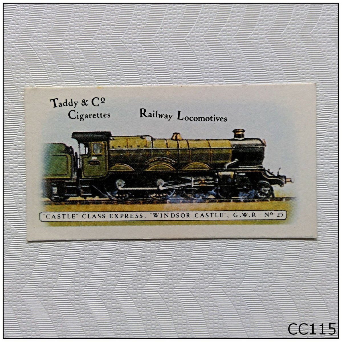 taddy & co cigarette cards Taddy & Co Railway Locomotives #25 Windsor Castle GWR Cigarette Card (A)  (CC115)
