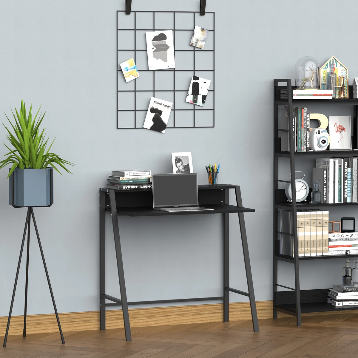 2 shelf outlet computer desk
