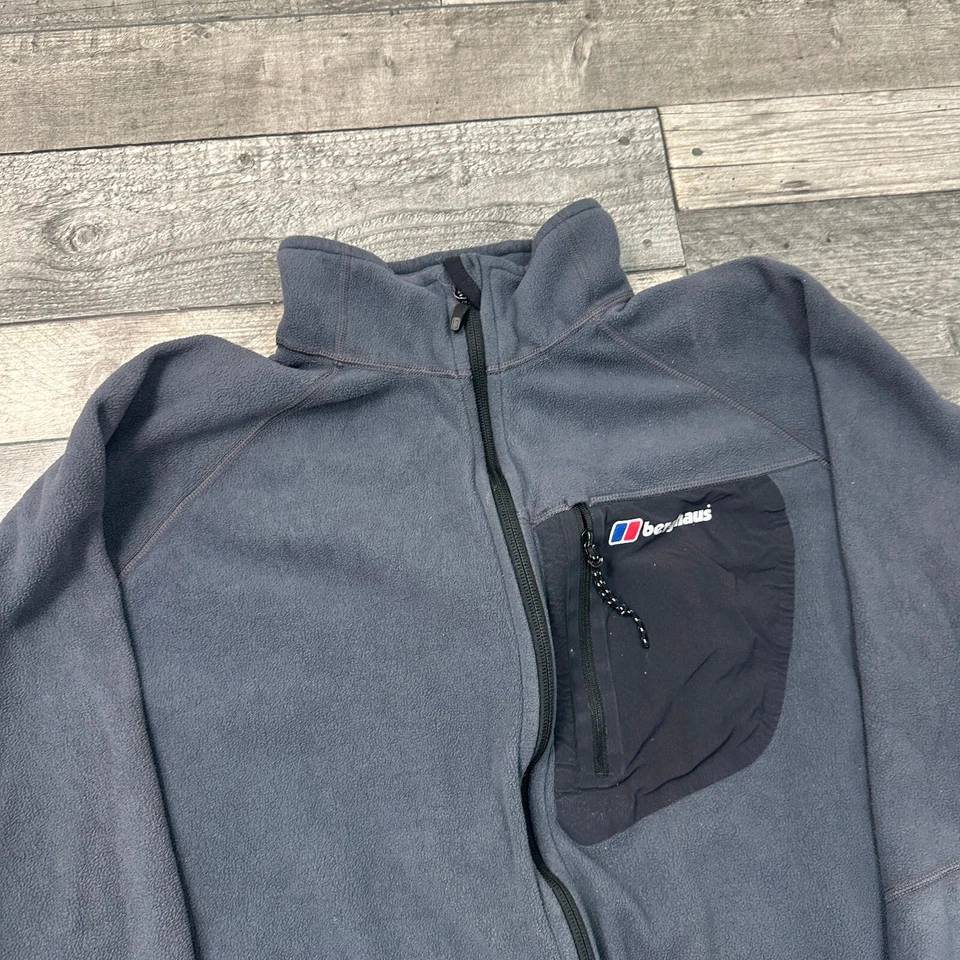 Chaqueta polar Berghaus para caminar senderismo al aire libre bolsillos con cremallera gris para hombre 2XL Foto 3 de 4