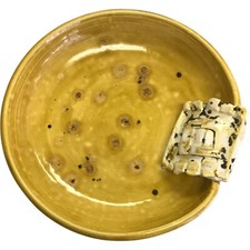 Suzie Schnellenberger Linen Wetting Yarn Bowl 2012 Brown Round Stoneware