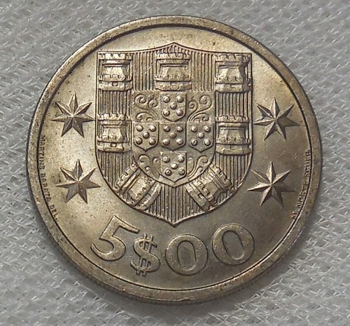 1967 PORTUGAL 5 ESCUDOS COIN UNCIRCULATED - Picture 2 of 2
