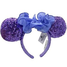 Mickey Mouse Ears Purple Sequin with Flower Women Girls Disney- Parks Headband