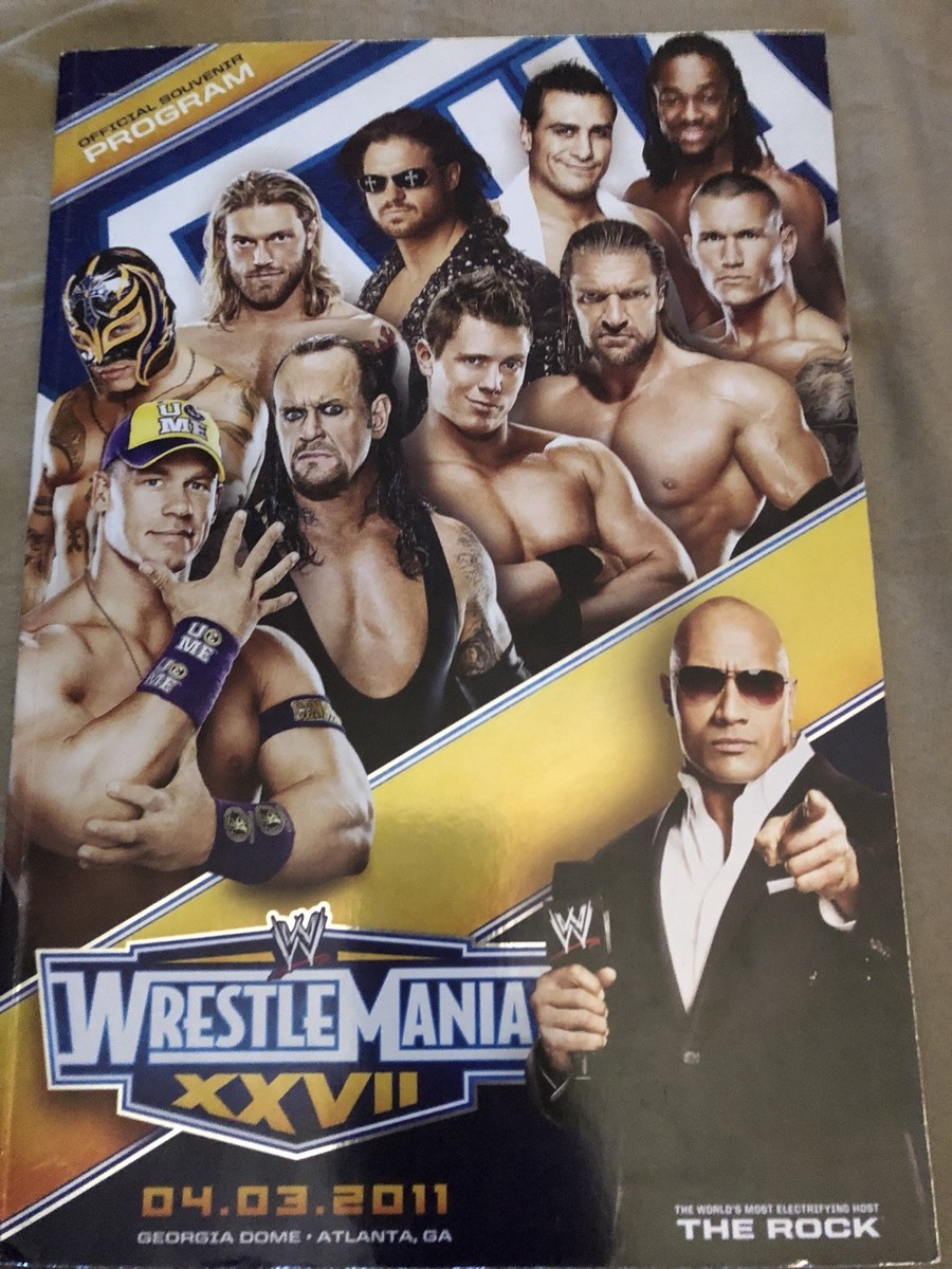 WWE WrestleMania 27 Program SIGNED by Steve Austin, Jerry Lawler