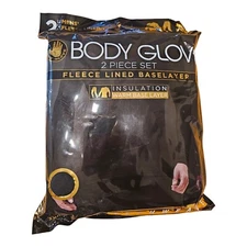 Body Glove Men's Extra LARGE XL BLACK 2PC Fleece Lined Baselayer Set Pants Shirt