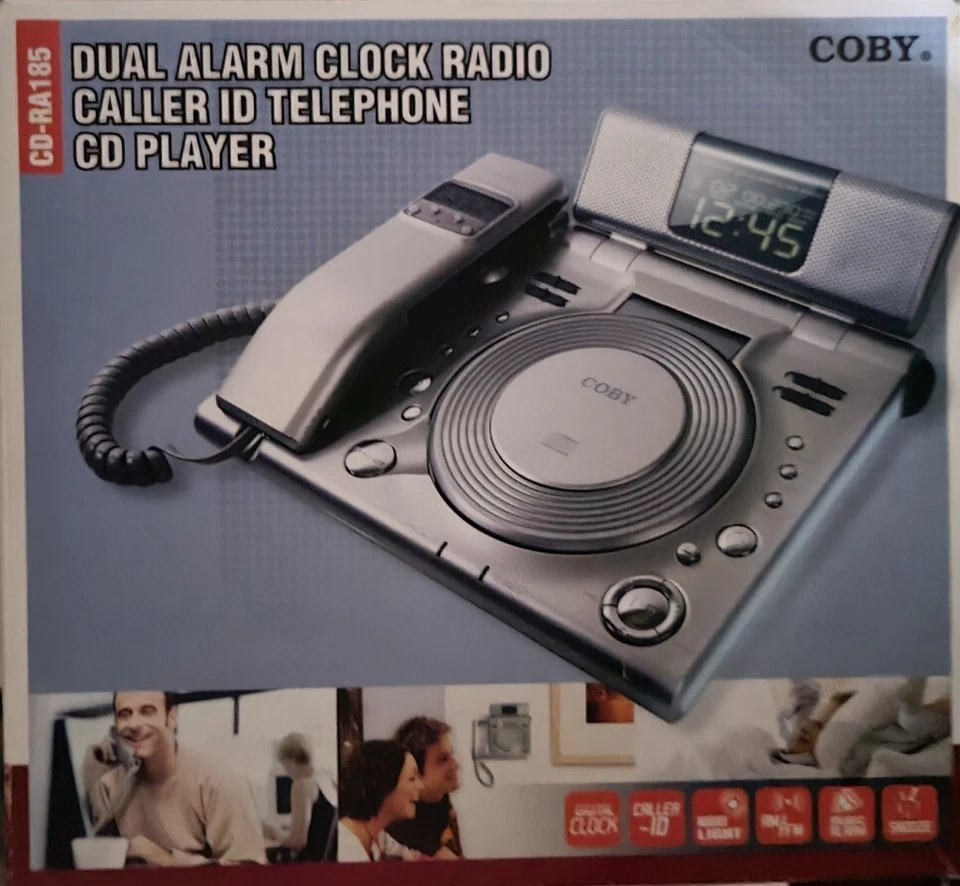 NEW COBY Caller ID Telephone/ CD Player/ Dual Alarm Clock Radio NIB - Image 2 of 2