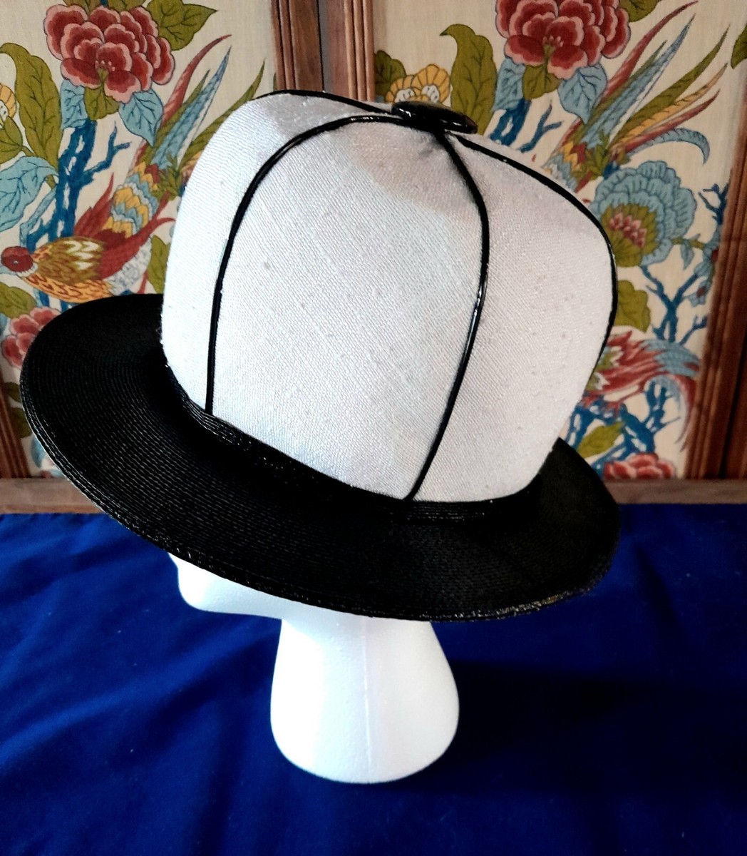 Oleg Cassini Vintage 60\'s Black and White Hat Vintage New Old Stock Oleg Cassini Ladies Brimmed Hat - Etsy main image 3