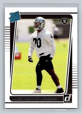 Alex Leatherwood 2021 Donruss #335 Las Vegas Raiders RC Rookie C11