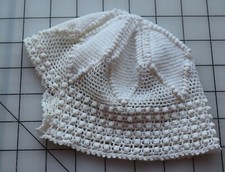 8851 Antique crocheted Baby cap, beautiful and skillful work 
