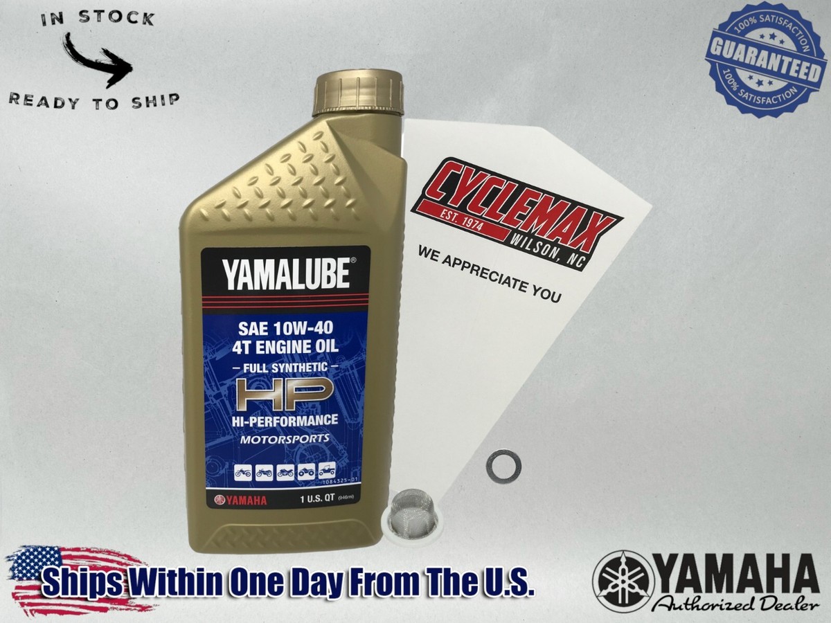 Cyclemax Full-Synthetic Yamalube Oil Change Kit fits 2012-2019