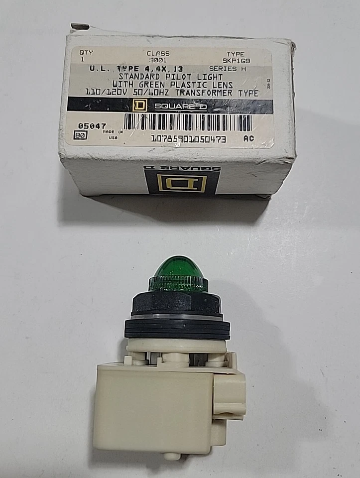 Square-D 9001SKP1G9, Green Pilot Light, 30mm, 110-120VAC 50/60Hz, Nema 4, 4X, 13 - Image 3 of 4
