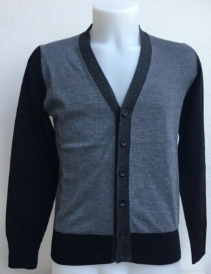 CERUTTI 1881 KNIT WOOL / Wolle Strickjacke grau -Size: S (UR)