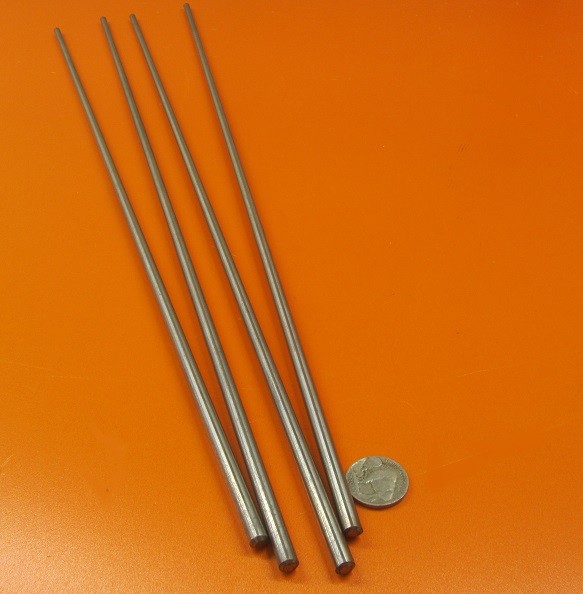 304/304L Stainless Steel Rod, 1/4" Dia (+/.001") x 24" Length, 4 Units