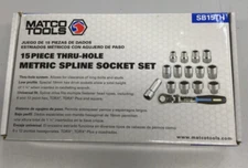 Matco SB15TH 15 PIECE THRU-HOLE DRIVE METRIC SPLINE SOCKET SET