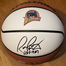 Rick Barry Signed Autographed Golden State Warriors White Panel Basketball JSA