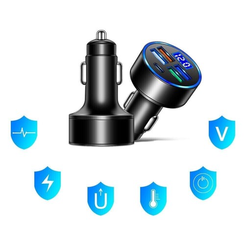 Fast Car Charger 4 USB Port + Type C Universal Socket Adapter For iphone Samsung - Photo 7 sur 8