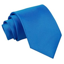 Elektrisch blaue Krawatte Satin einfarbig klassische Herren Hochzeit Krawatte von DQT