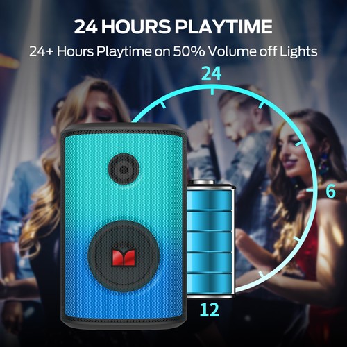 Monster Sparkle Bluetooth Lautsprecher 80W mit Mikrofon, Vollbild bunt. - Bild 6 von 9