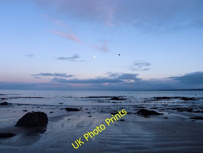 Photo 6x4 Dusk over the Moray Firth Rosemarkie A near full moon had risen c2015