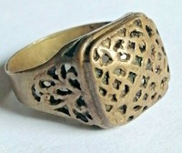 BEAUTIFUL POST MEDIEVAL VINTAGE BRONZE RING ENGRAVED