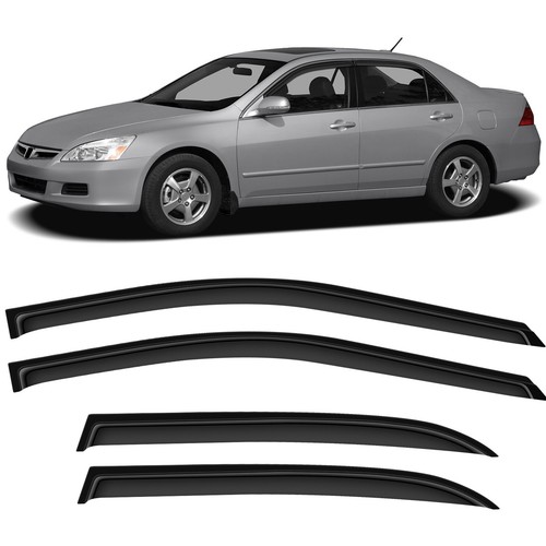Rain Guard Tape-On Slim Style Window Visors For 03-07 Accord Sedan - Picture 2 of 17