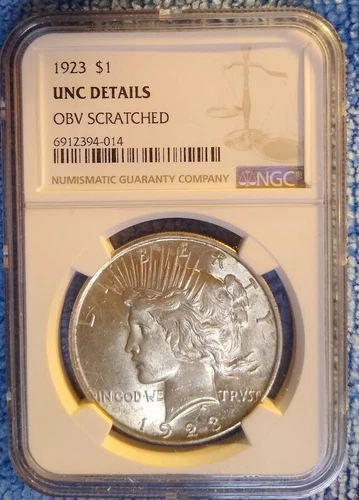 1923 P AMERICAN PEACE SILVER DOLLAR◢TRUSTED ✪ NGC UNC ✪90%SILVER