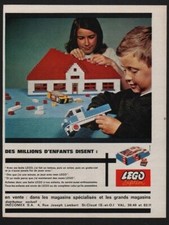 publicite 1968 jeux construction LEGO system montage construction maison camion